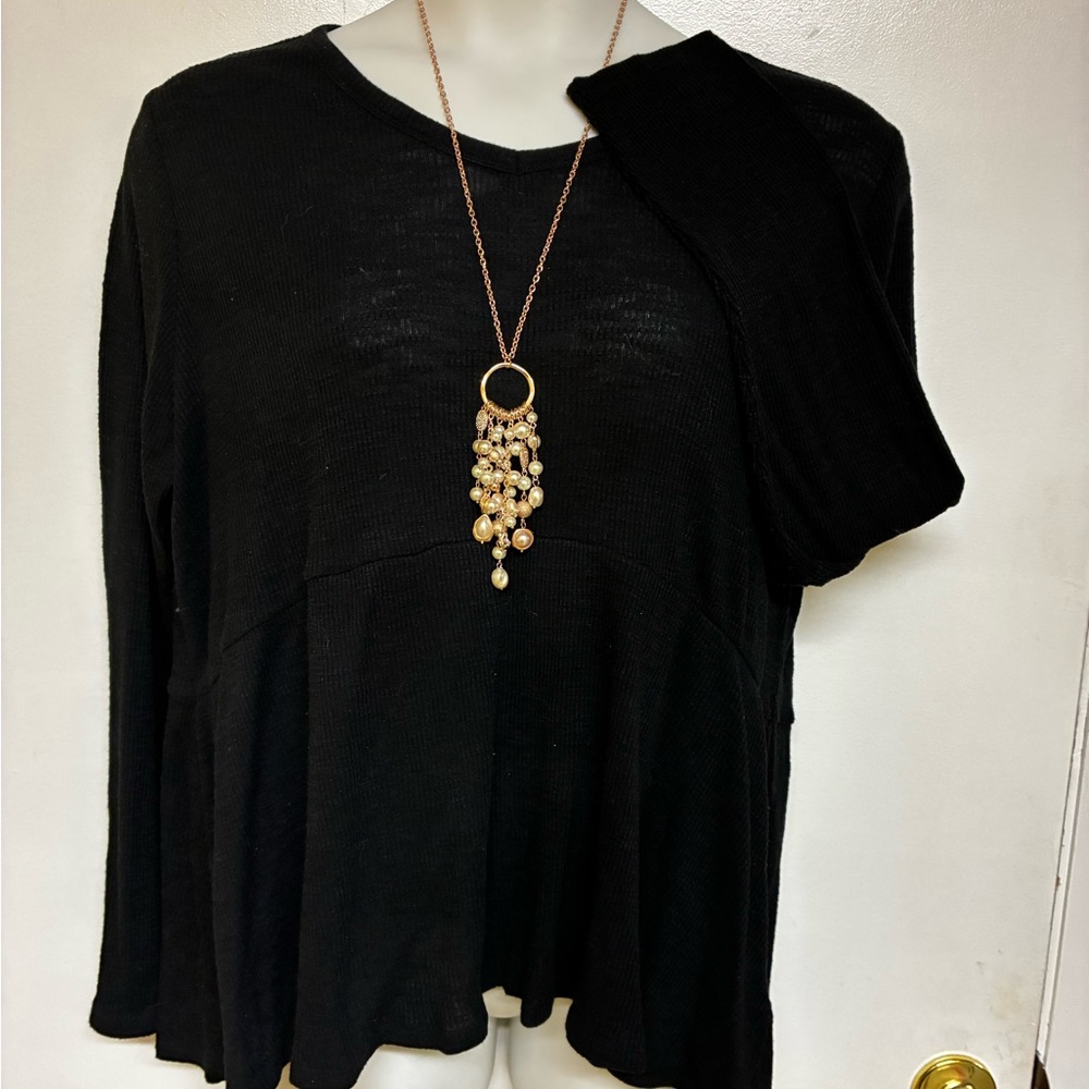 Cato Black Long Sleeve Women's Top